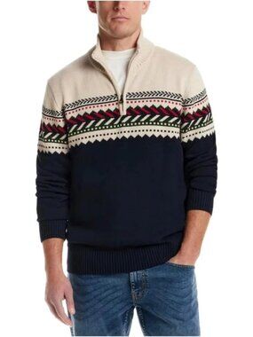 NWT Weatherproof Vintage Men's M Holiday Sweater Half-Zip Pullover  e1620